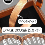 Kırçıl Desenli 9 Detaylı Bakır Bileklik