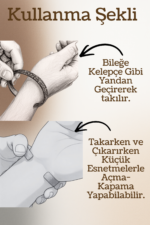 Kufi Teknikle Ayetel Kürsi Bakır Bileklik %100 Saf Bakır - Görsel 7