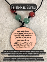 Doğaltaşlı Felak ve Nas Süresi Bakır Kolye - Image 2