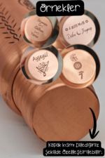 Rose İşleme Model Bakır Matara (750 ml) - Görsel 3