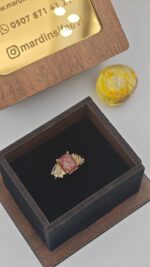 Gül Kuvars Çelik Gold Yüzük - Görsel 3