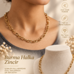 Altın Kaplama Çelik Burma Halka Zincir