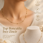 Altın Kaplama Çelik Top Boncuklu Zincir